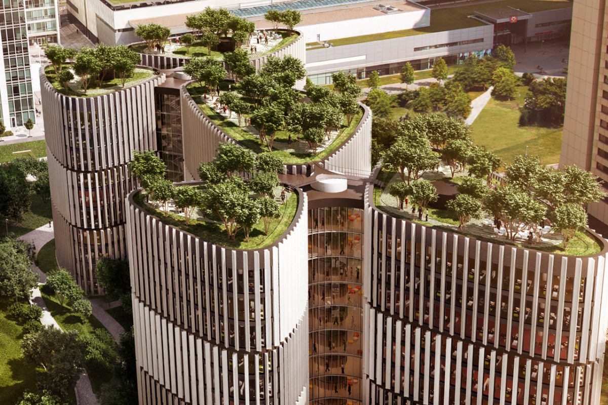 Proti smogu a horku: chytrá fasáda a zelená střecha Main Point Pankrác