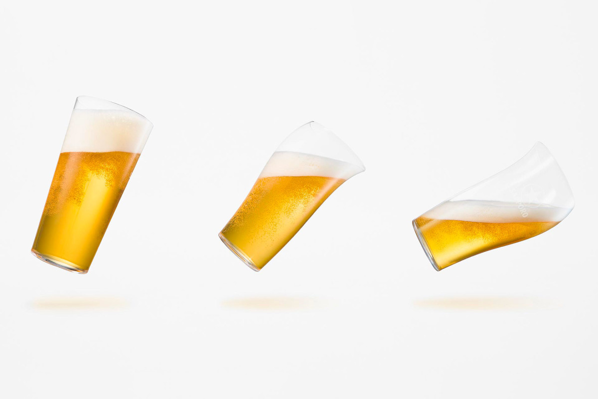 Design pití piva pro perfektní chuť až do dna? Studio Nendo našlo odpověď sklenicí