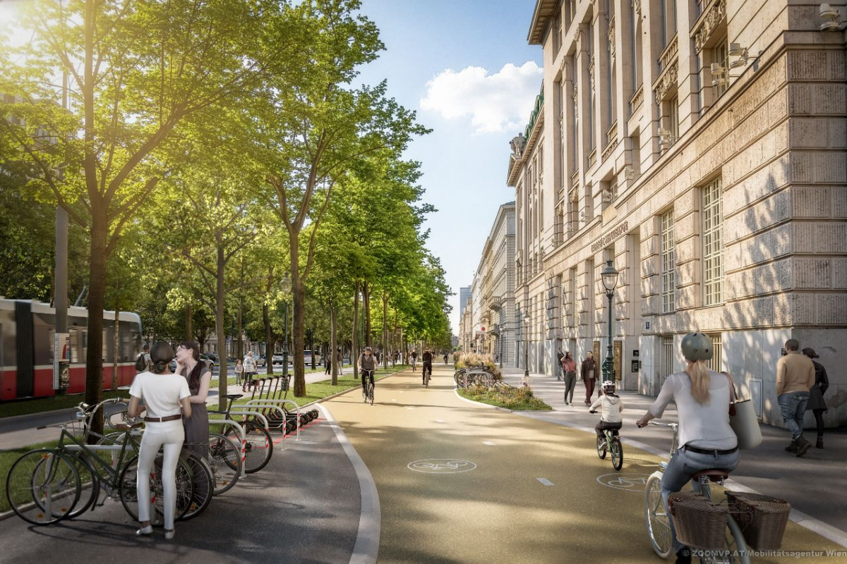 Ikonickou Ringstraße letos doplní cykloalej a širší promenády, vídeňská cykloofenziva akceleruje